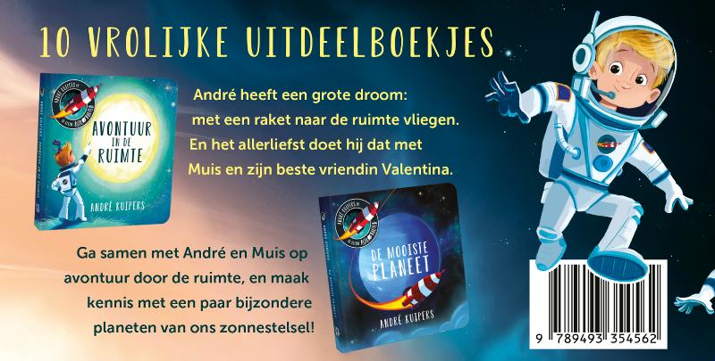 Achterkant van De kleine astronauten - uitdeelboekjes