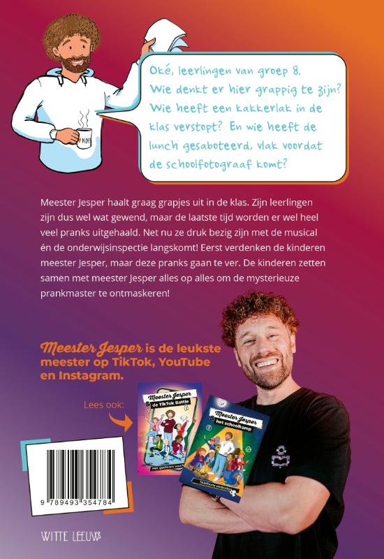 Achterkant van Meester Jesper & de grootste prank ever