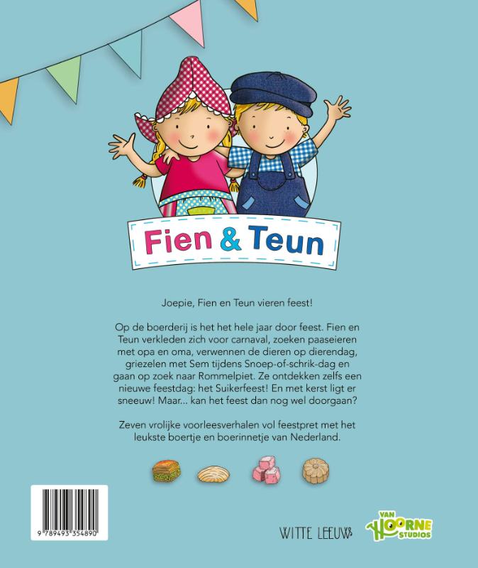 Achterkant van Fien & Teun vieren feest