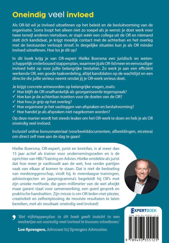 Achterkant van ONEINDIG VEEL INVLOED