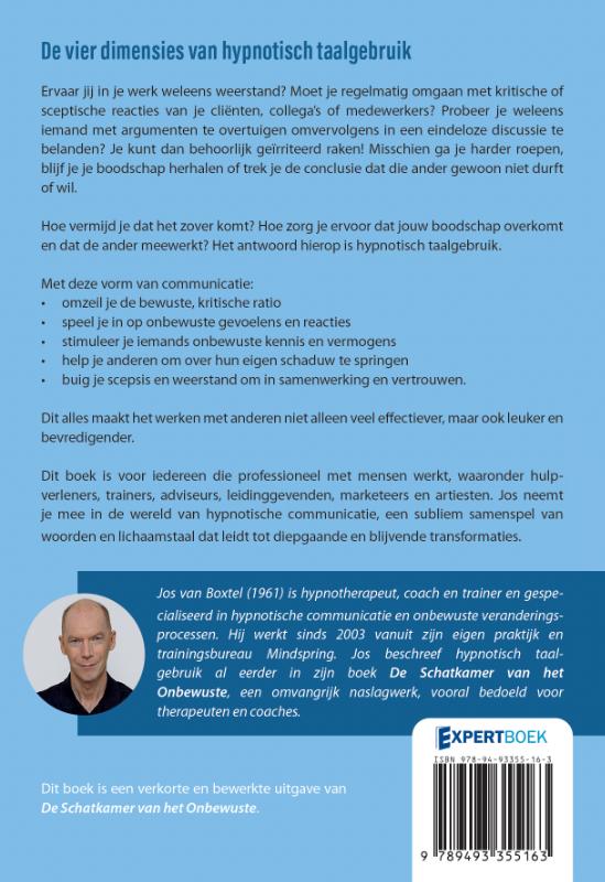 Achterkant van De vier dimensies van hypnotisch taalgebruik
