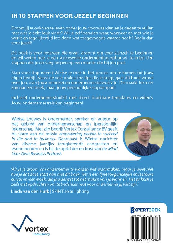 Achterkant van In 10 stappen voor jezelf beginnen