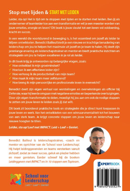 Achterkant van Stop met lijden & start met leiden