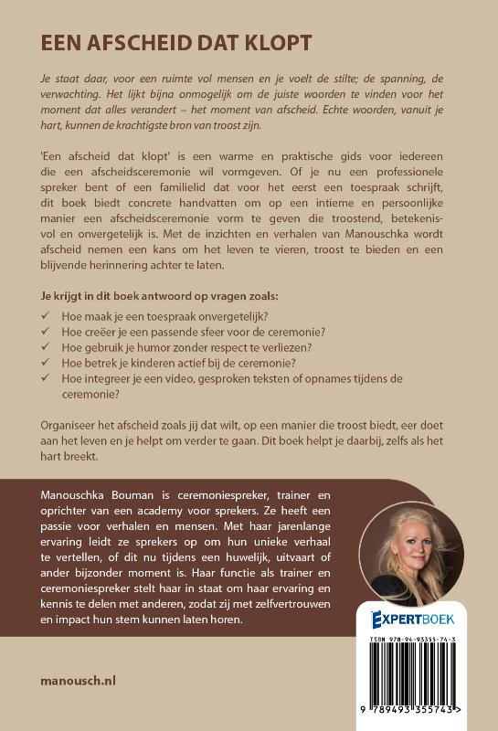 Achterkant van Een afscheid dat klopt