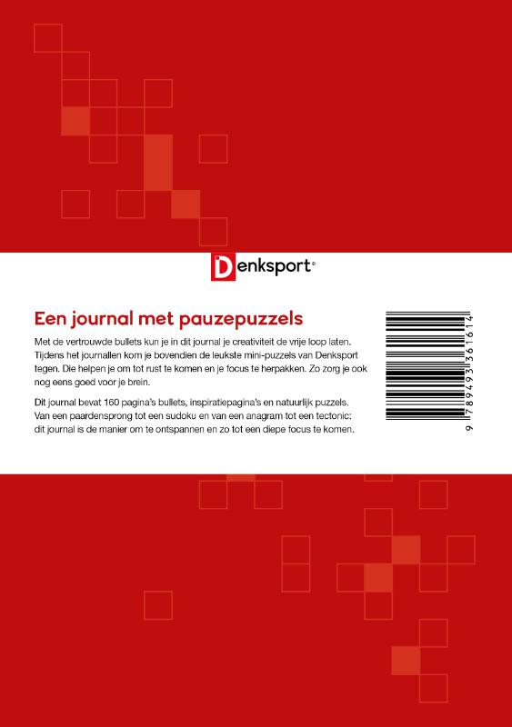 Achterkant van Denksport Journal