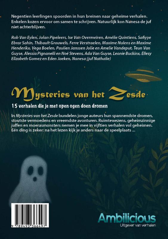 Achterkant van Mysteries van het Zesde