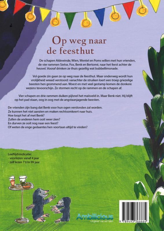 Achterkant van Op weg naar de feesthut