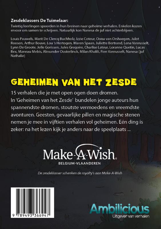 Achterkant van Geheimen van het Zesde