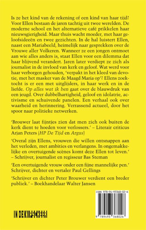 Achterkant van Op alles wat ik ben