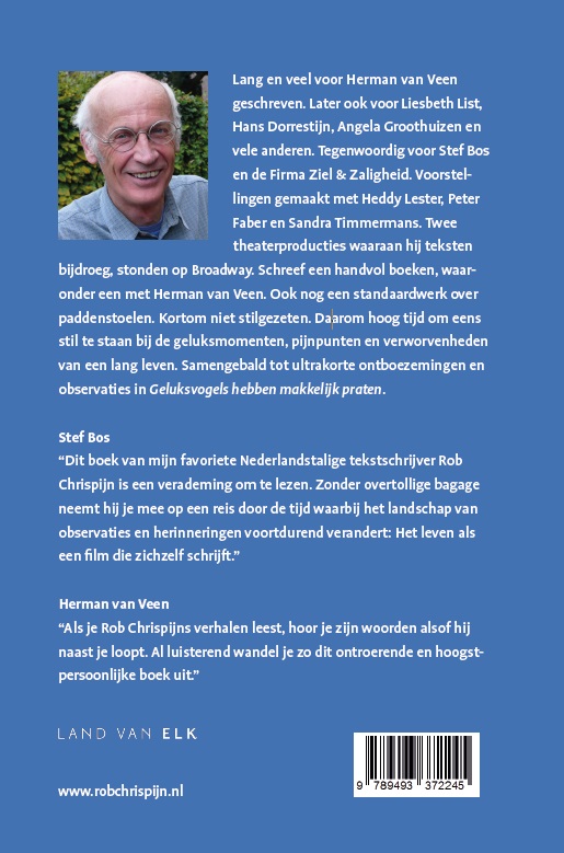 Achterkant van Geluksvogels hebben makkelijk praten