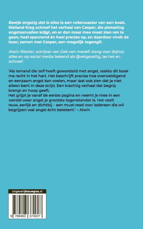 Achterkant van Beetje angstig dat is alles