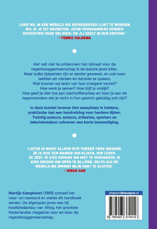 Achterkant van Optimistisch queer handboek voor hardere tijden