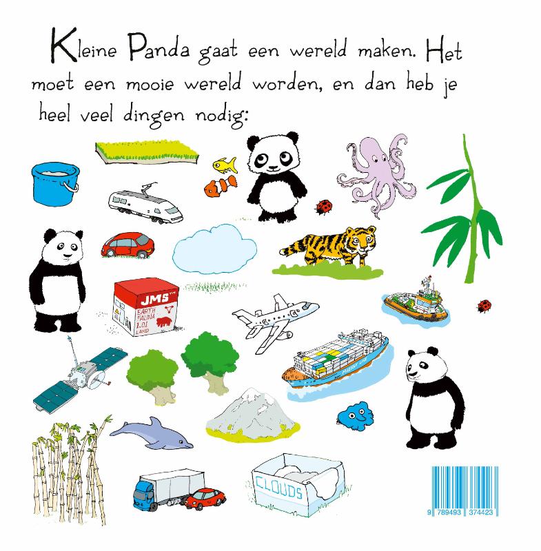 Achterkant van Kleine Panda en de wereld