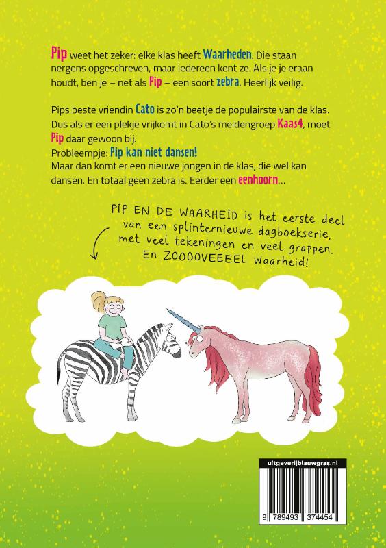 Achterkant van Pip en de waarheid over eenhoorns