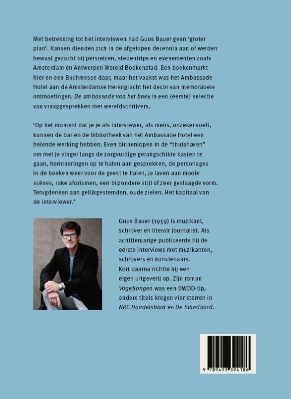 Achterkant van De Ambassade van het boek