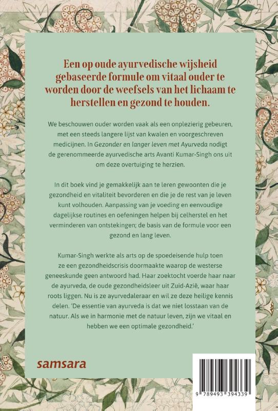 Achterkant van Gezonder en langer leven met Ayurveda