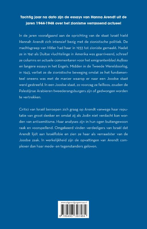 Achterkant van Het zionisme bij nader inzien