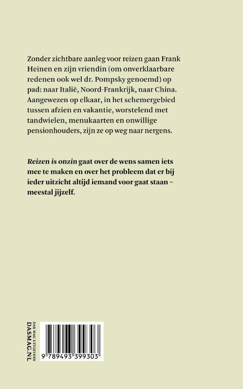 Achterkant van Reizen is onzin
