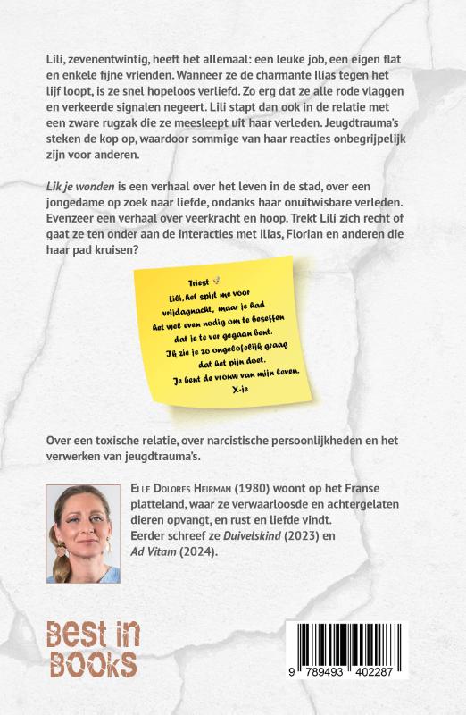 Achterkant van Lik je wonden