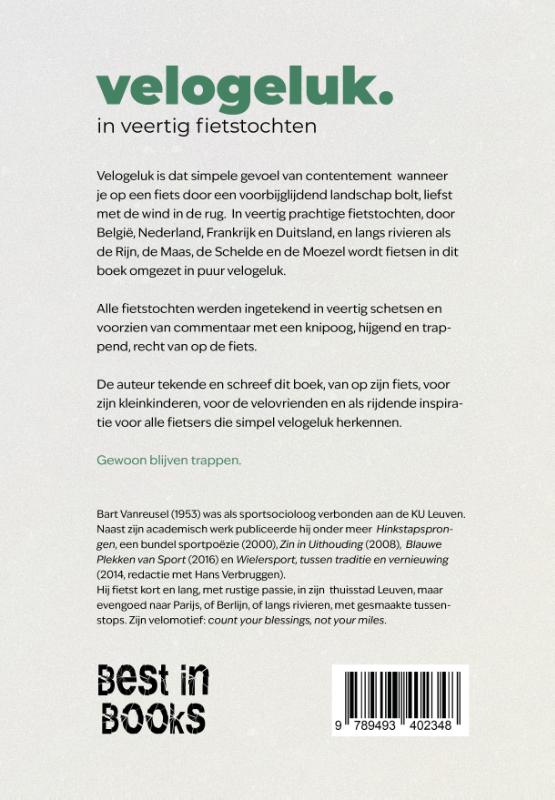 Achterkant van Velogeluk in veertig fietstochten