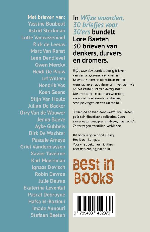 Achterkant van Wijze woorden