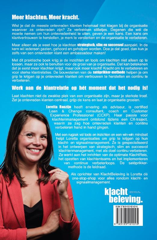 Achterkant van Meer klachten. Meer kracht.