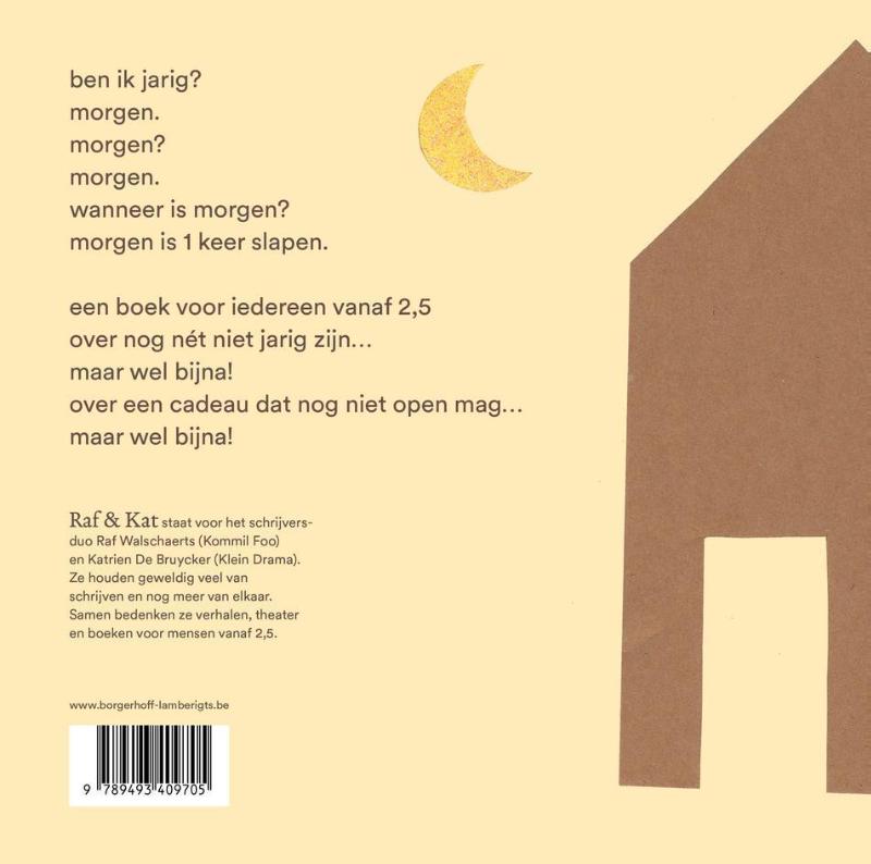 Achterkant van Morgen is 1 keer slapen