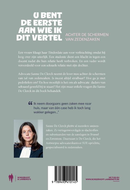 Achterkant van U bent de eerste aan wie ik dit vertel
