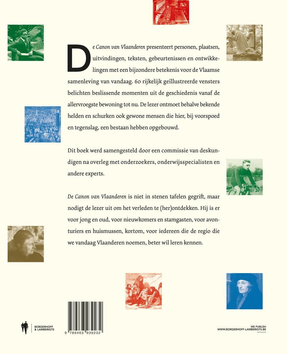 Achterkant van De Canon van Vlaanderen in 60 vensters