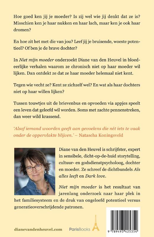Achterkant van Niet mijn moeder