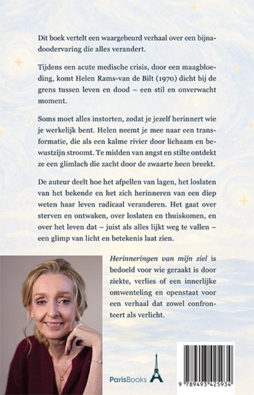 Achterkant van Herinneringen van mijn ziel