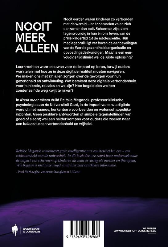 Achterkant van Nooit meer alleen