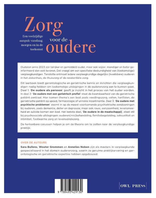 Achterkant van Zorg voor de oudere