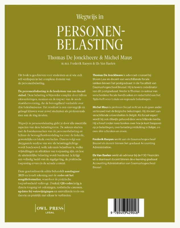 Achterkant van Wegwijs in personenbelasting