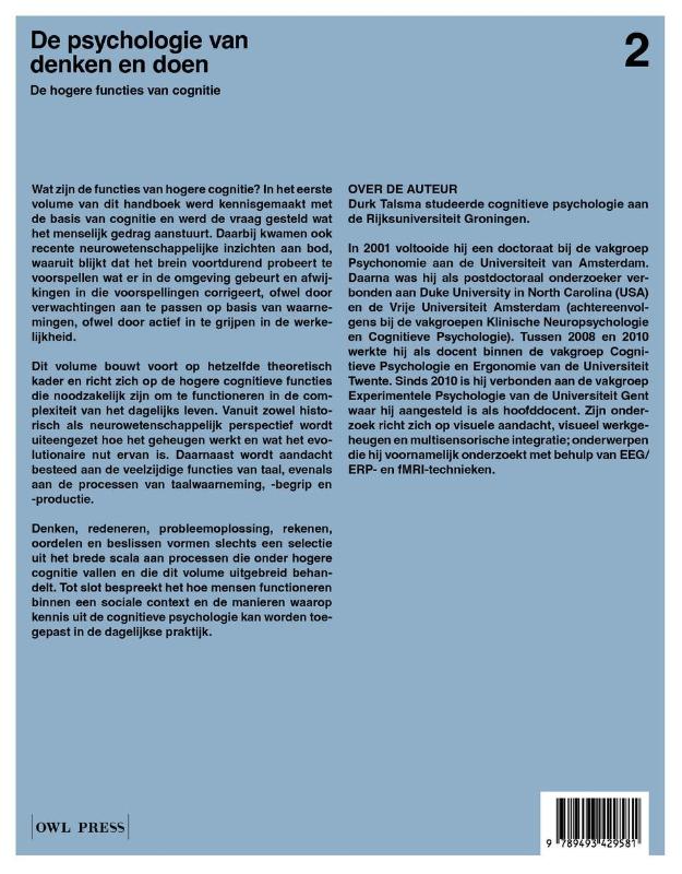 Achterkant van 2 De hogere functies van cognitie