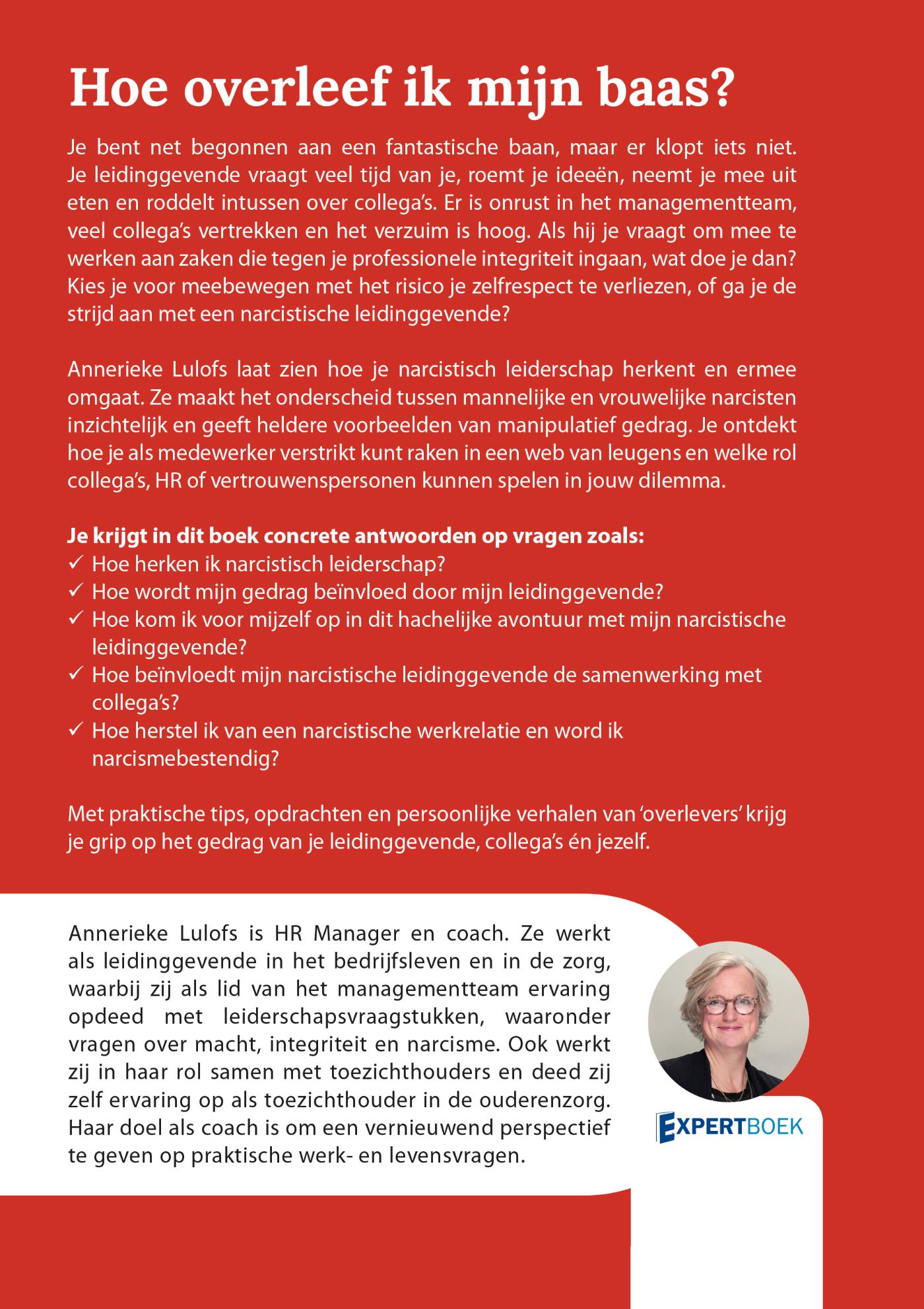 Achterkant van Hoe overleef ik mijn baas?