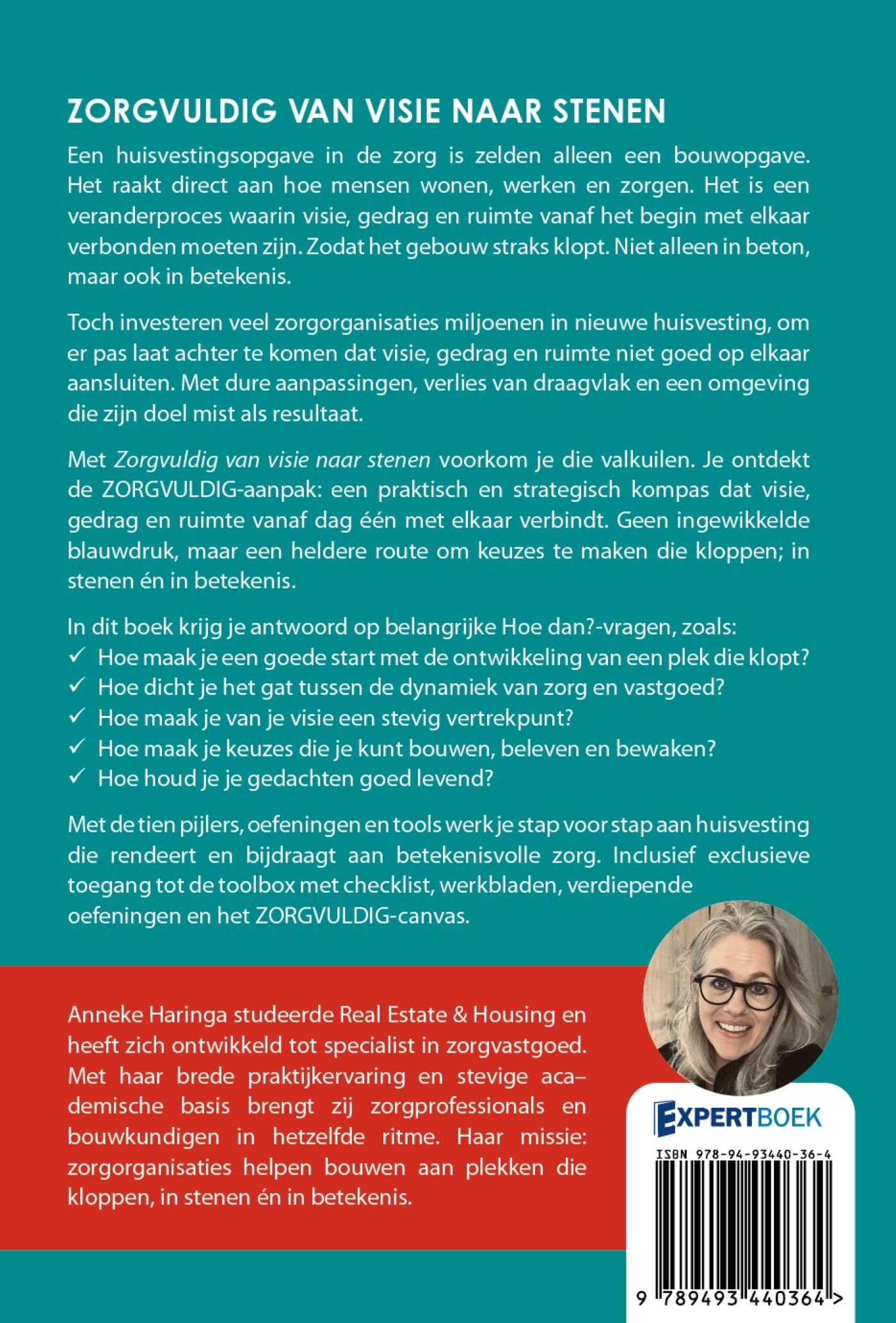 Achterkant van Zorgvuldig Van visie naar stenen
