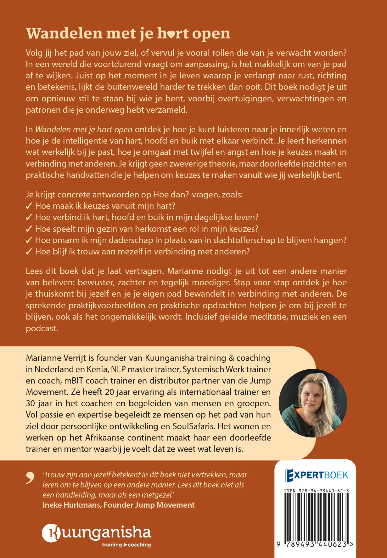 Achterkant van Wandelen met je hart open