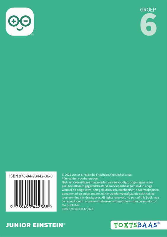 Achterkant van Rekenen voor de LVS-toetsen - Groep 6 - Antwoordenboek 2