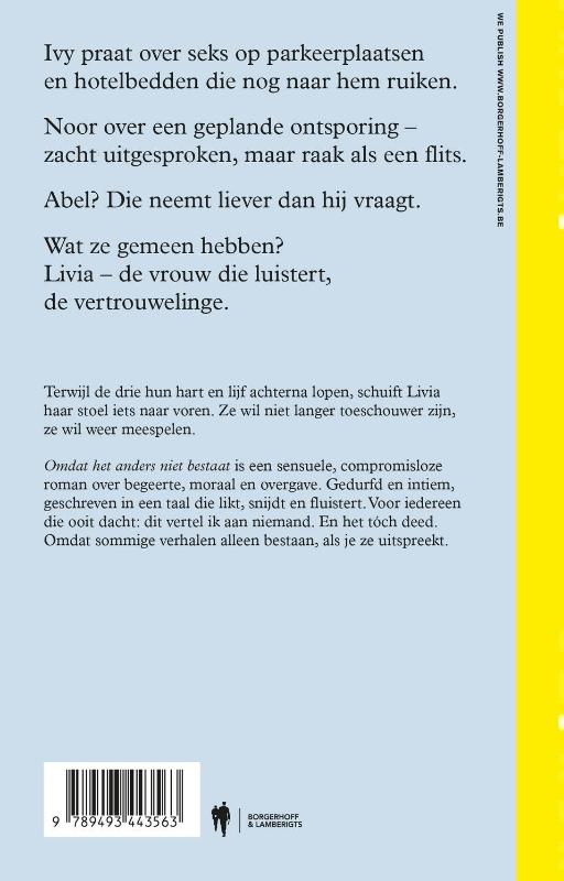 Achterkant van Omdat het anders niet bestaat