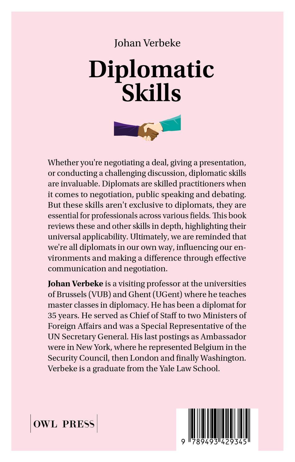 Achterkant van Diplomatic skills