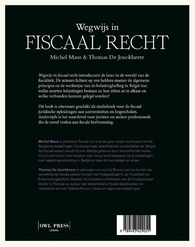 Achterkant van Wegwijs in fiscaal recht