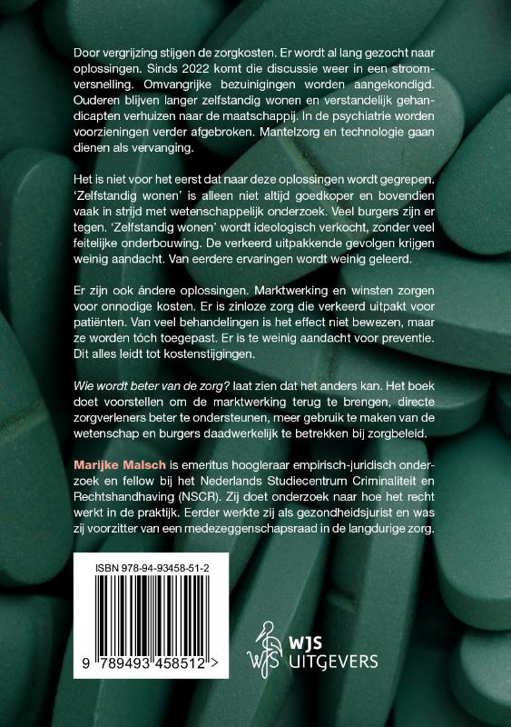 Achterkant van Wie wordt beter van de zorg?
