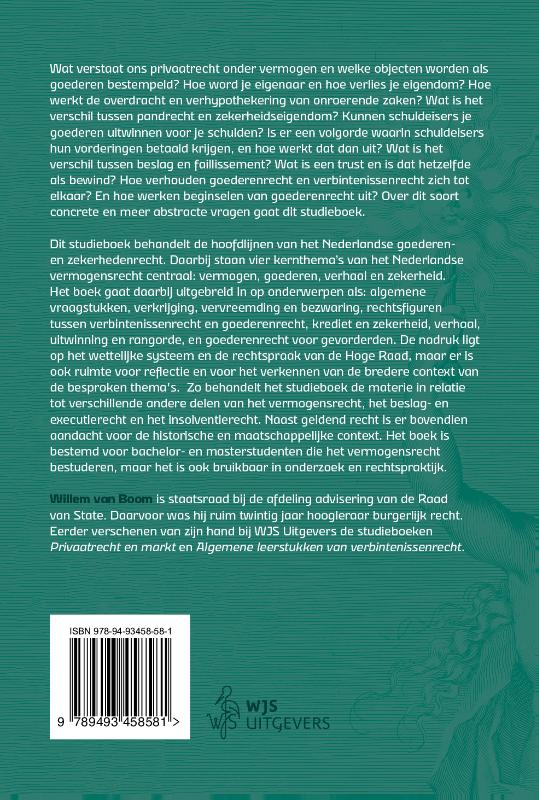 Achterkant van Goederen- en zekerhedenrecht