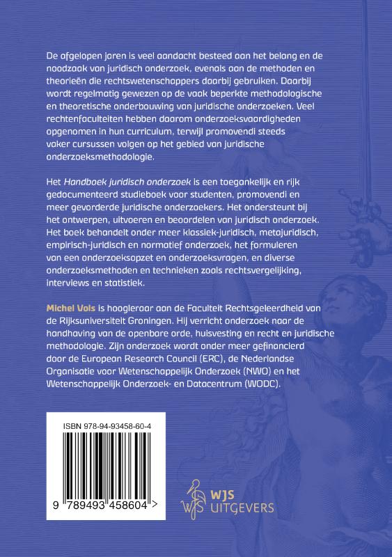 Achterkant van Handboek juridisch onderzoek