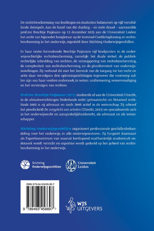 Achterkant van Balanceren op de drempel: toegang tot het onderwijsrecht