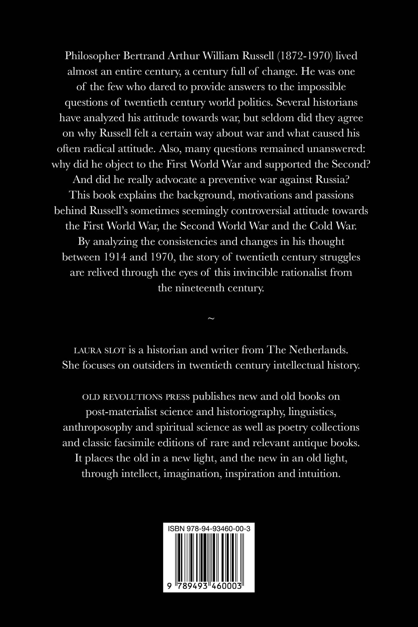 Achterkant van Consistency and Change in Bertrand Russell's Attitude towards War