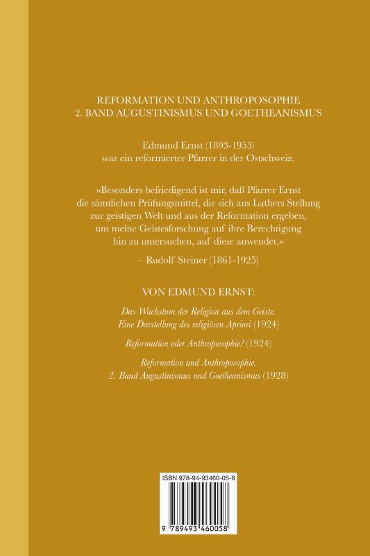 Achterkant van Reformation und Anthroposophie