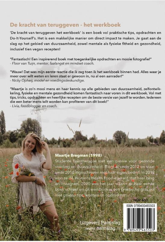 Achterkant van De kracht van teruggeven - het werkboek