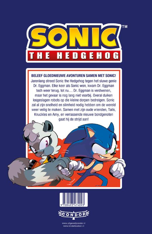 Achterkant van Sonic the Hedgehog tegen het robotleger